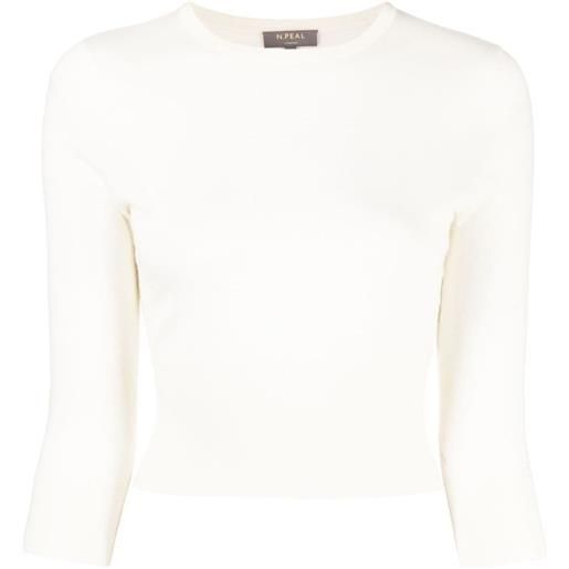 N.Peal maglione crop - bianco