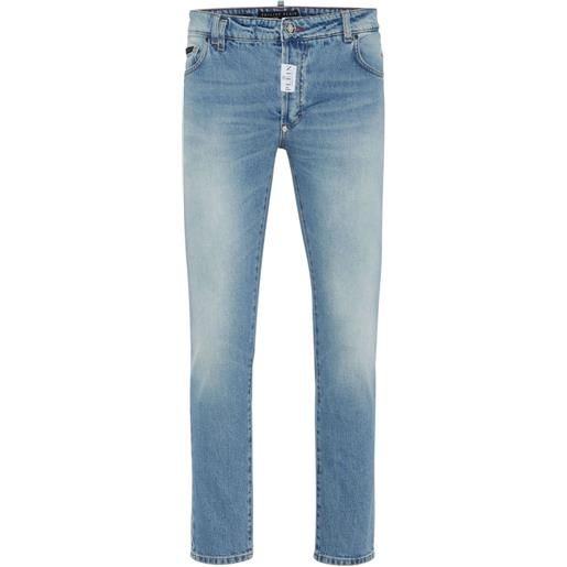 Philipp Plein jeans skinny con logo - blu