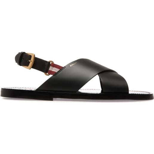Bally sandali con fasce incrociate chateau - nero