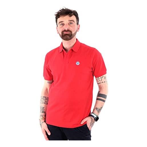 NORTH SAILS ss polo w/logo, red, large uomo