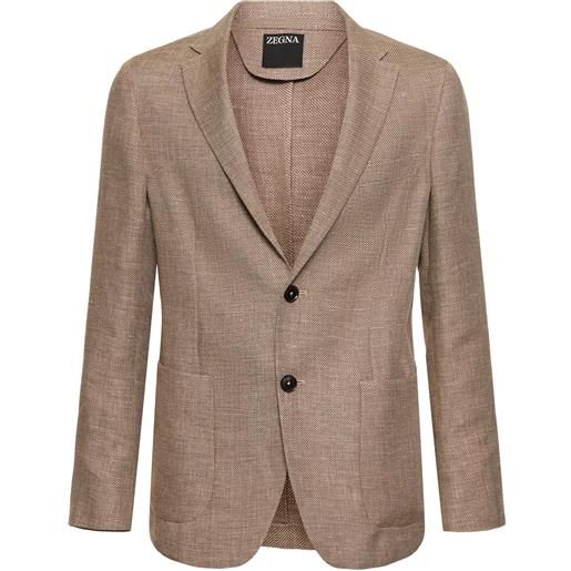 ZEGNA linen & cotton single breasted blazer