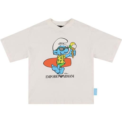 EMPORIO ARMANI t-shirt smurfs in jersey di cotone