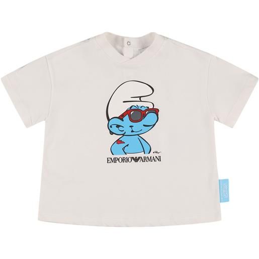 EMPORIO ARMANI t-shirt smurfs in jersey di cotone