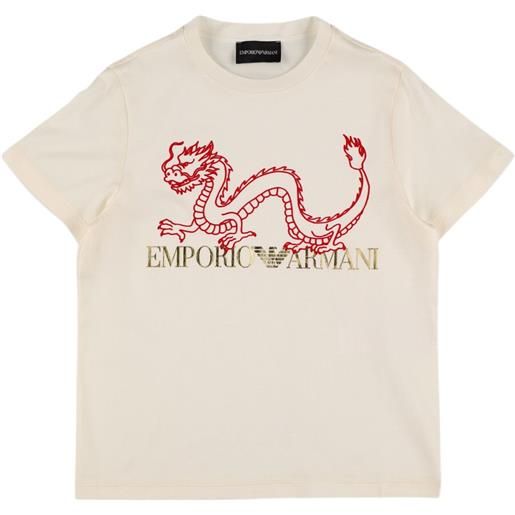 EMPORIO ARMANI t-shirt in jersey di misto cotone con stampa