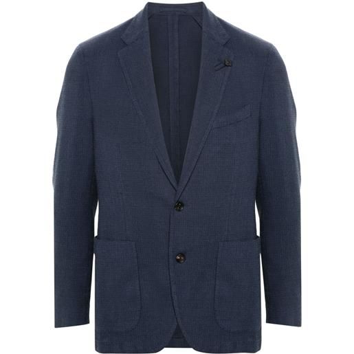 Lardini blazer con monogramma jacquard - blu