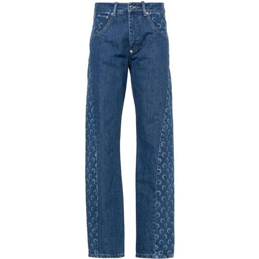 Marine Serre jeans deadstock dritti - blu