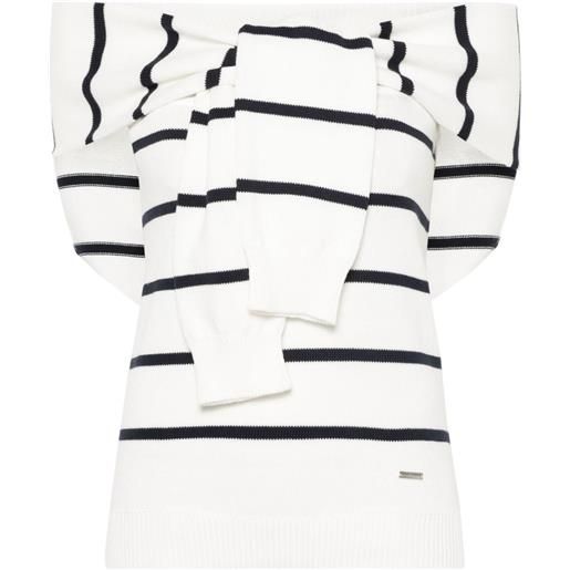 Dsquared2 top a righe - bianco
