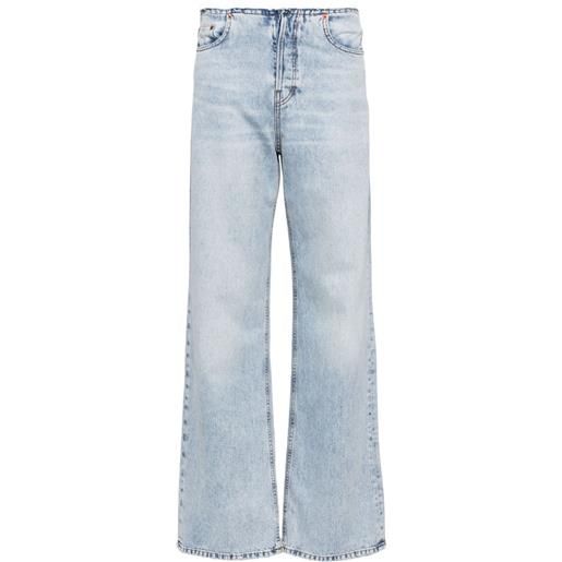 Haikure jeans a gamba ampia korea - blu