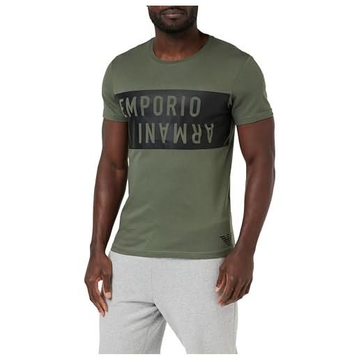 Emporio Armani bold logo crew neck t-shirt, t-shirt uomo, multicolore (military-black), xxl