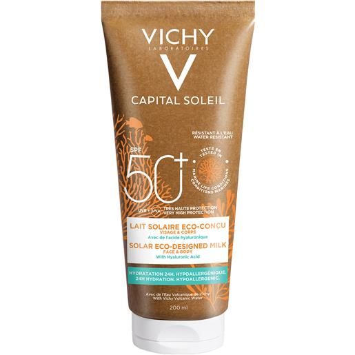 VICHY (L'Oreal Italia SpA) vichy capital soleil latte solare eco-sostenibile spf50+ - protezione solare per viso e corpo - 200 ml