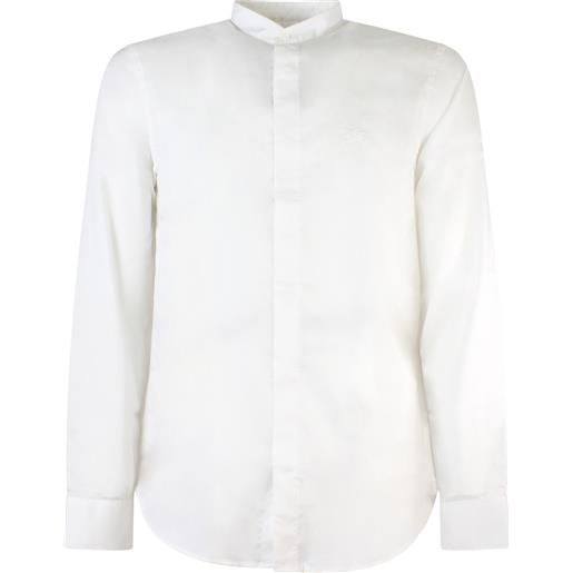 ARMANI EXCHANGE camicia bianca con collo coreano per uomo