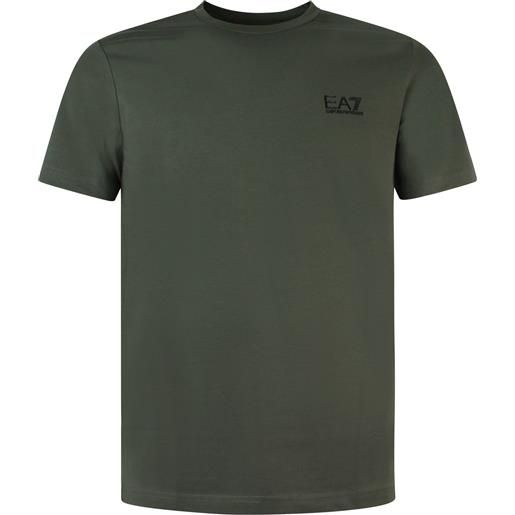 EA7 t-shirt verde con mini logo per uomo
