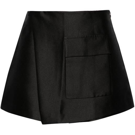 Self-Portrait shorts corti a inserti - nero