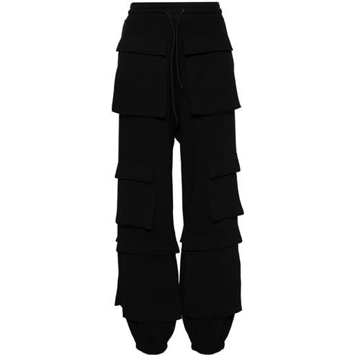 MSGM pantaloni sportivi con ricamo - nero