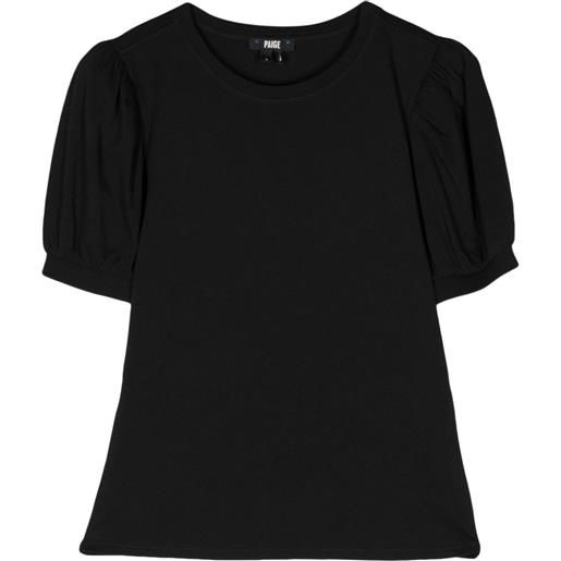 PAIGE t-shirt matcha con maniche a palloncino - nero