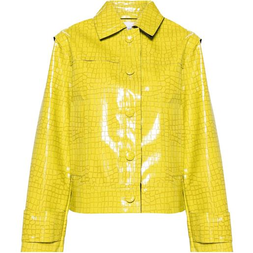 STAND STUDIO giacca libertee con effetto coccodrillo - giallo