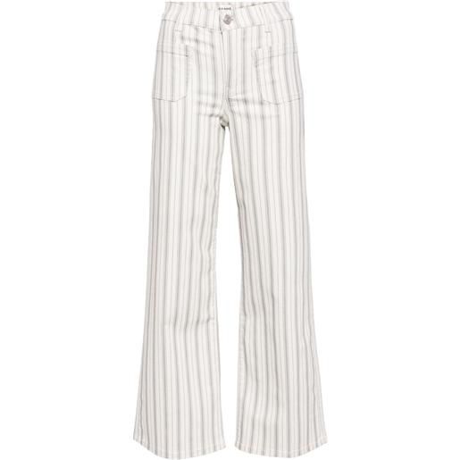 FRAME jeans a righe le slim palazzo - bianco