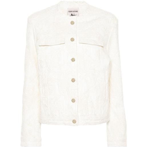 Semicouture giacca con ricamo - bianco