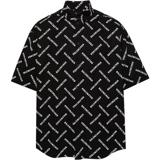 Balenciaga camicia con stampa - nero