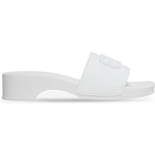 Balenciaga sandali slides bb in gomma - bianco