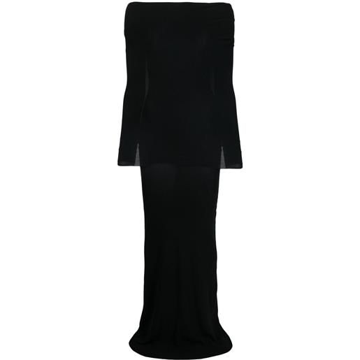 Balenciaga abito lungo con design a strati - nero