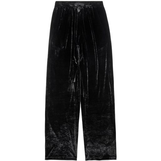 Balenciaga pantaloni dritti effetto velluto - nero