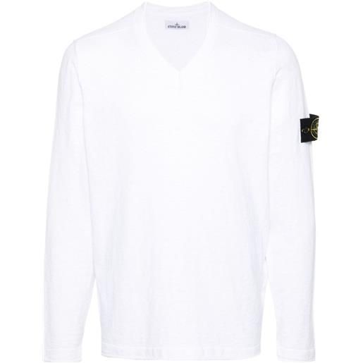 Stone Island maglione con applicazione compass - bianco