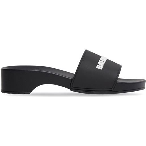 Balenciaga sandali slides pool-clog con logo - nero