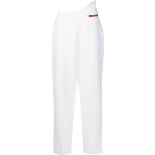 MISCI pantaloni dritti con vita asimmetrica - bianco