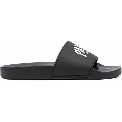 Balenciaga sandali slides con stampa - nero