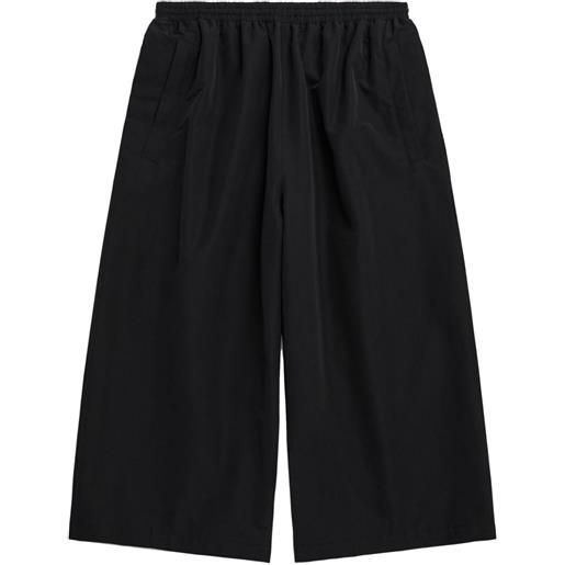 Balenciaga pantaloni sportivi crop a gamba ampia - nero