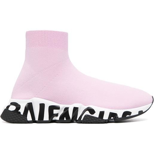 Balenciaga sneakers speed con stampa - rosa