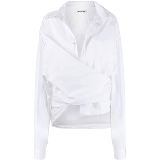 Balenciaga camicia oversize a portafoglio - bianco