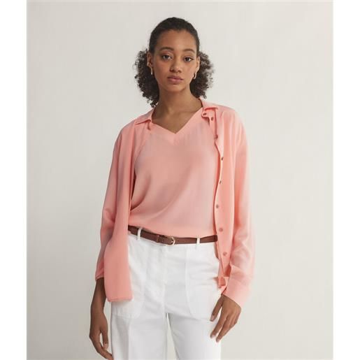 Falconeri t-shirt seta scollo v kimono rosa peach light