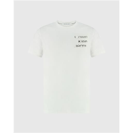 Calvin Klein t-shirt diffused logo bianco uomo