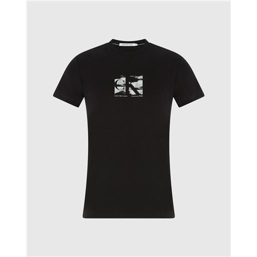 Calvin Klein t-shirt small box logo nero uomo