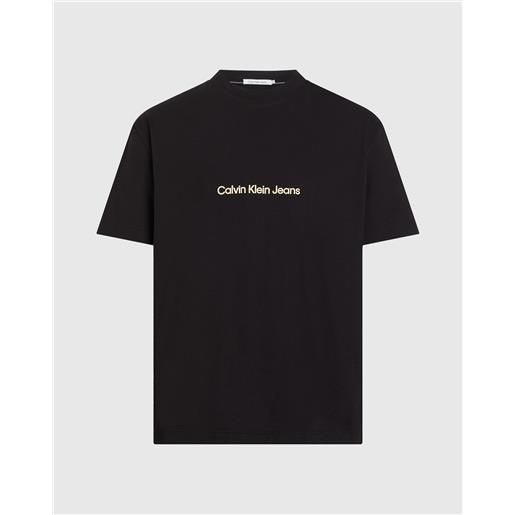 Calvin Klein t-shirt con logo posteriore taglio relaxed nero uomo
