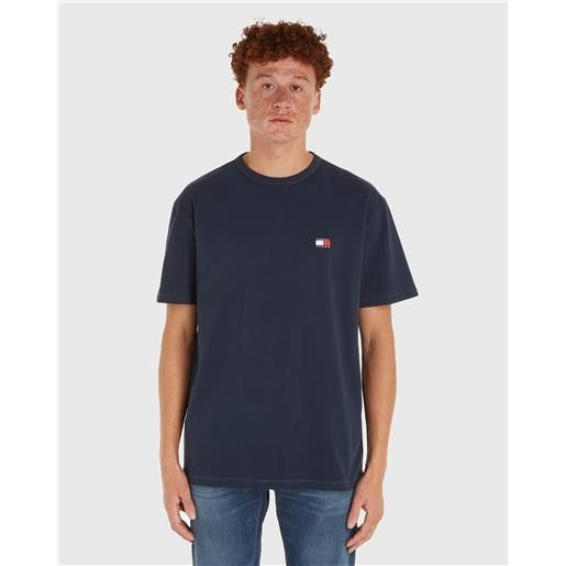 Tommy Hilfiger t-shirt con badge regular fit blu uomo