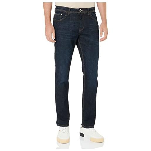 TOM TAILOR josh regular slim jeans, uomo, blu (used dark stone blue denim 10120), 33w / 34l