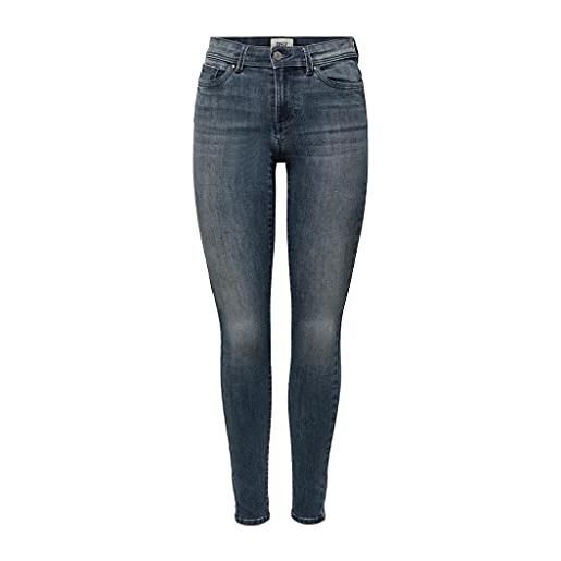 Only onlwauw life mid sk dnm noos jeans, blue black denim/detail: bj777, s/32 donna