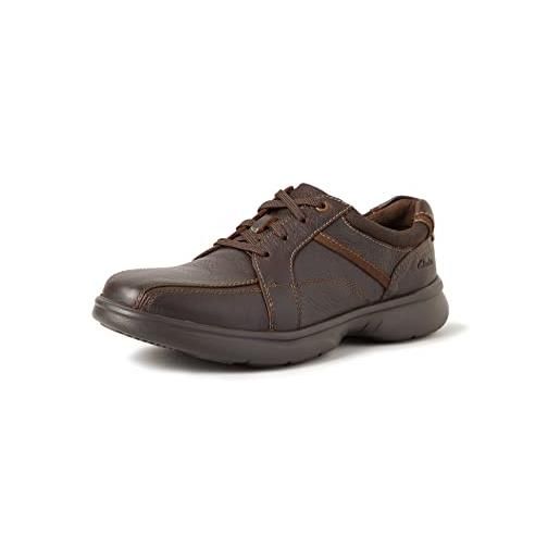 Clarks bradley walk, scarpe con lacci uomo, marrone (brown leather), 46 eu