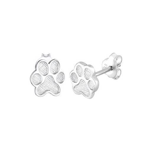 Elli orecchini donne zampe impronta cane gatto in argento sterlino 925