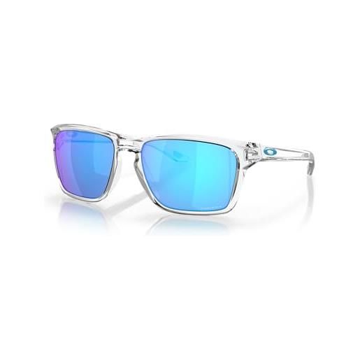 Oakley youth frogskins oj9060 sunglasses, polished clear/prizm sapphire, 60/17/140 uomo