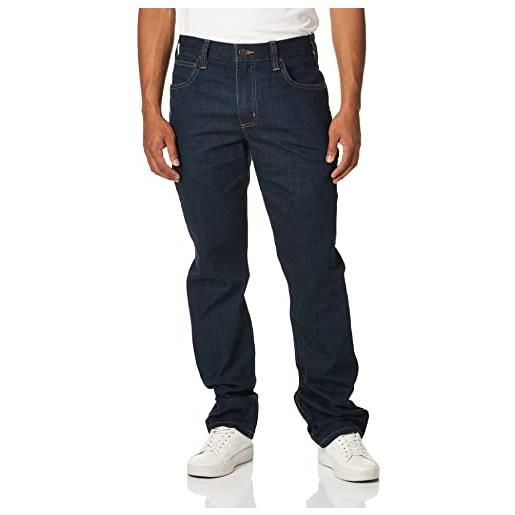 Carhartt jeans con gamba affusolata, cinque tasche, straight fit, elasticità extra rugged flex, uomo, blu (erie), 34w / 32l