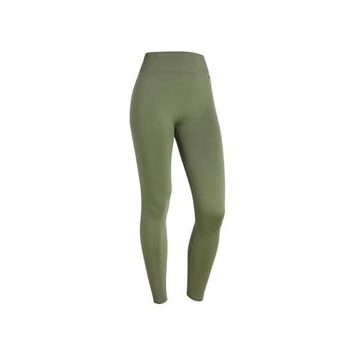 FREDDY - leggings seamless vita alta in costina e lunghezza 7/8, donna, verde, medium/large