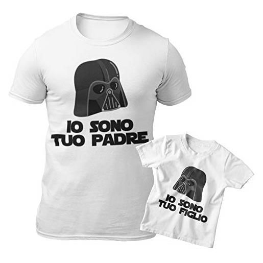 My Digital Print t-shirt maglietta papà figlio, bomber & mini bomber, idea regalo per la festa del papà (bianco + bianco, l + 11/12 anni)