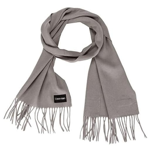 Calvin Klein Jeans calvin klein classic wool scarf 35x180 k50k509697 sciarpe, grigio (grey fog), os uomo