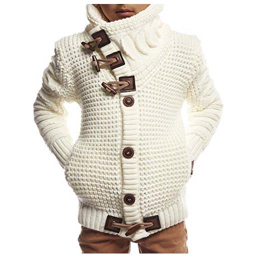 Leif Nelson cardigan ln5585k - maglione invernale da bambino, a maniche lunghe, con collo sciallato, colore: nero nero 12 anni