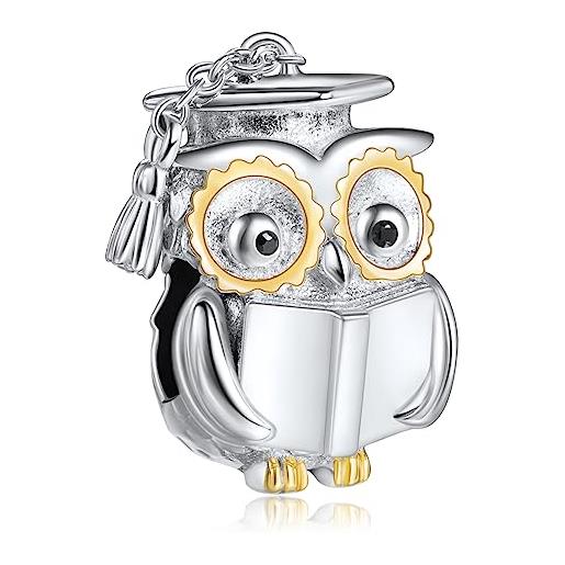 NINGAN dr. Owl 925 perline in argento sterling stagione di laurea regalo di laurea per donne perline bracciale anniversario regalo anniversario