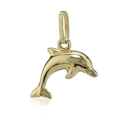 NKlaus catena ciondolo delfino 333 oro giallo 8 carati lucido 13mm amuleto delfino 6511